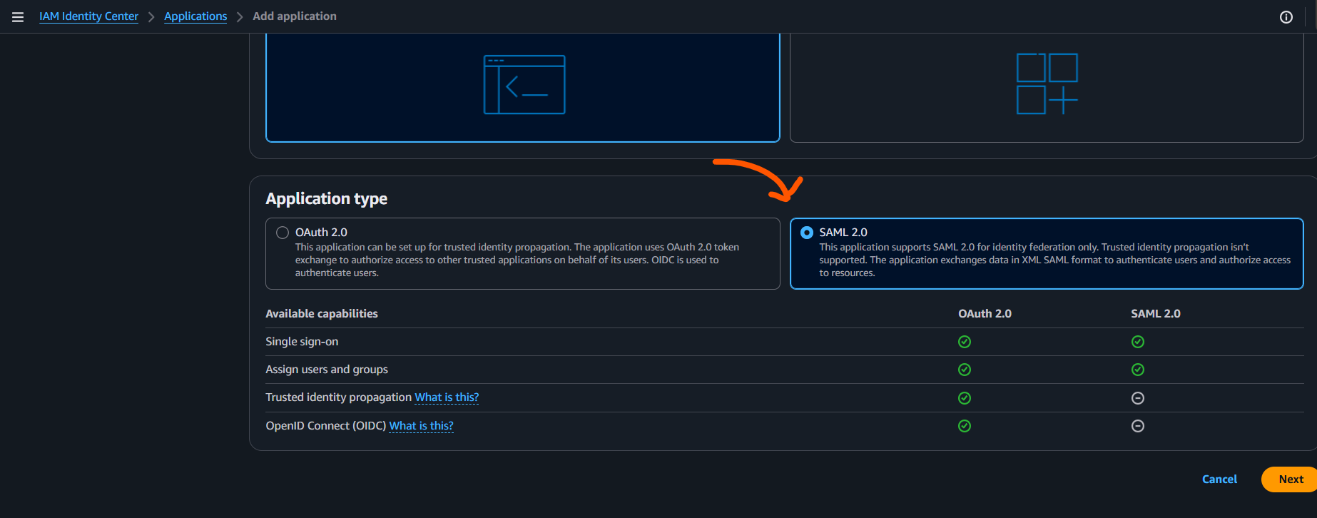 Choose SAML 2.0 Confirmation