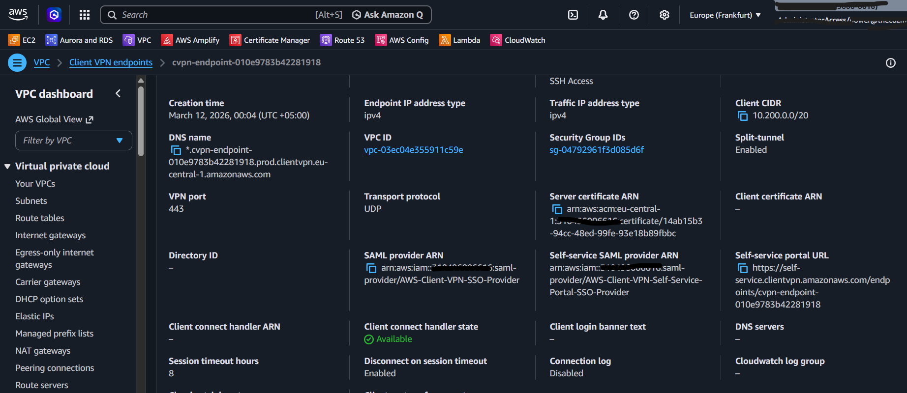 Copy Self Service URL