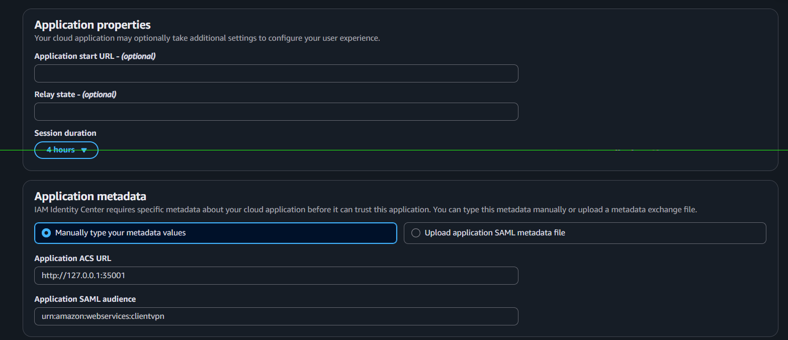 Client VPN Metadata Values