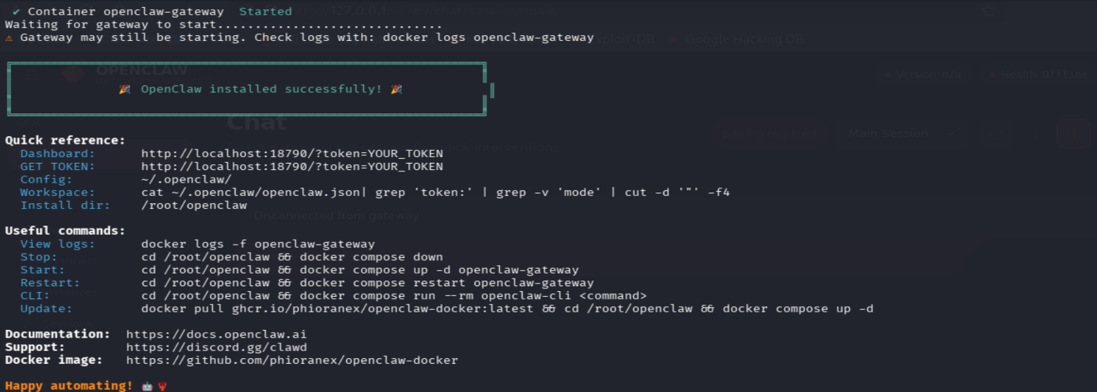 Completing remaining configuration